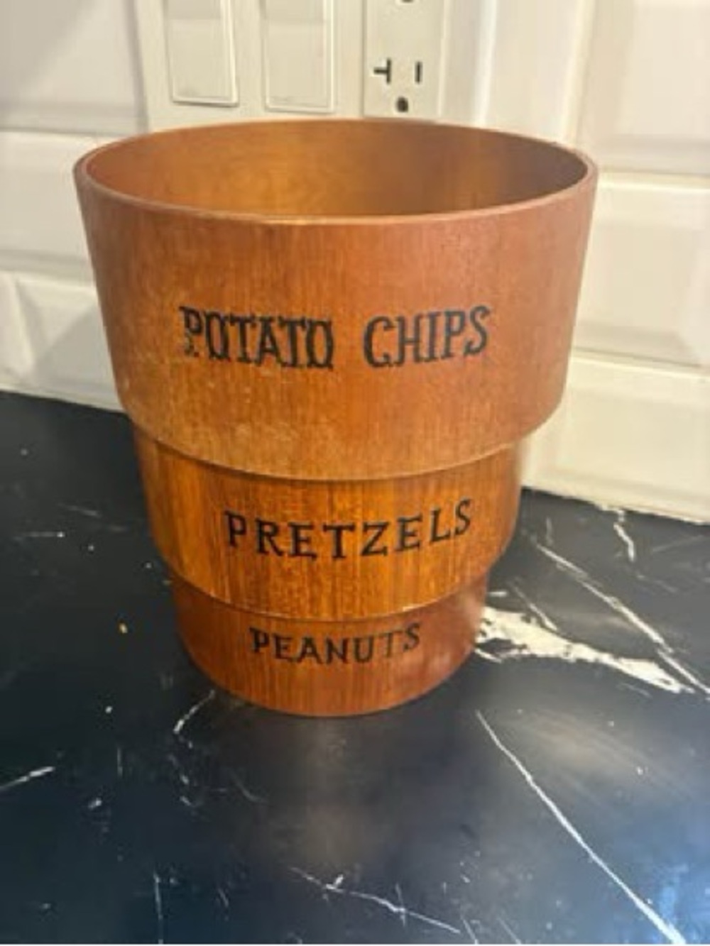 Vintage MCM Wooden Snack Bowl Set - Brown